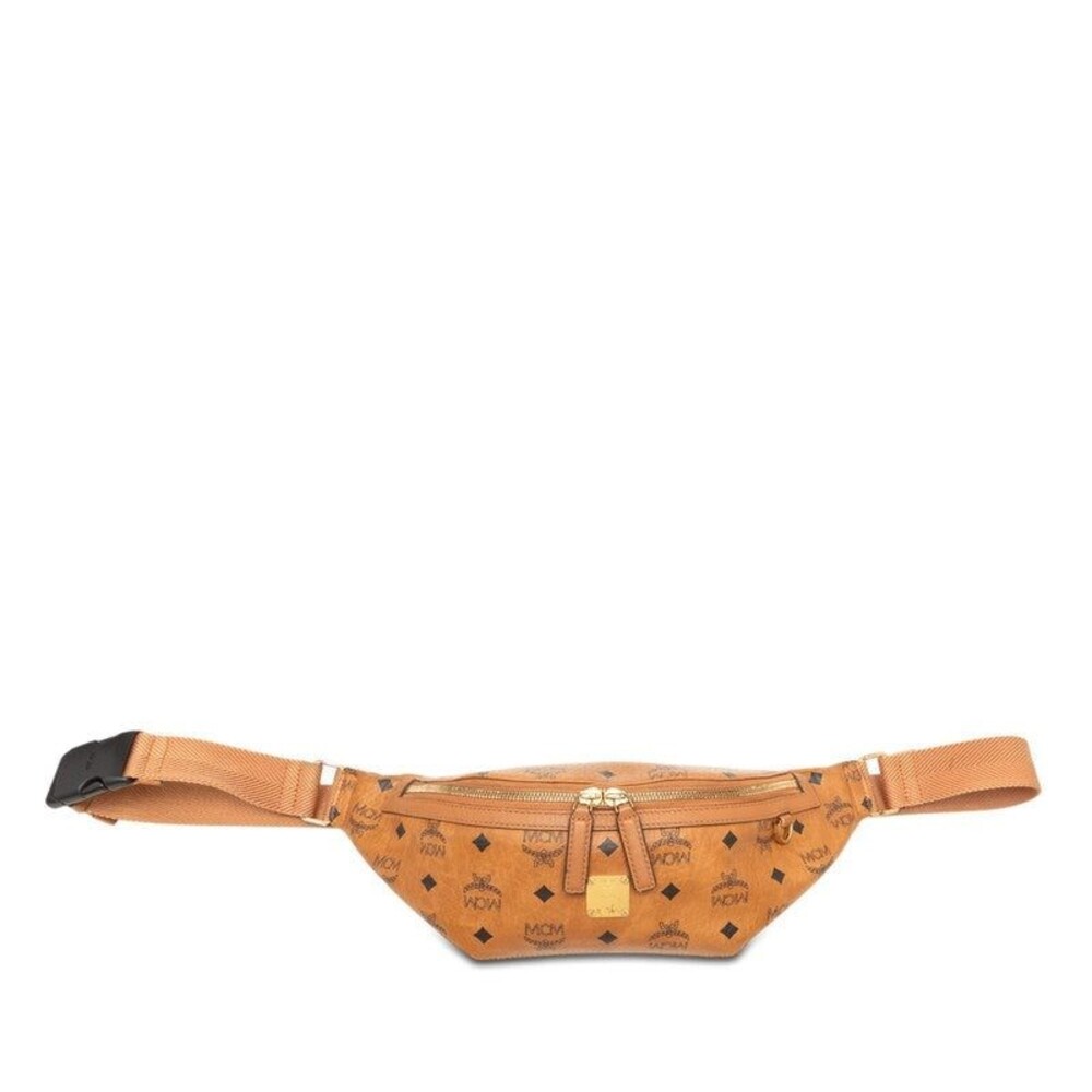 MCM Visetos Monogram Belt Bag Cognac Brown